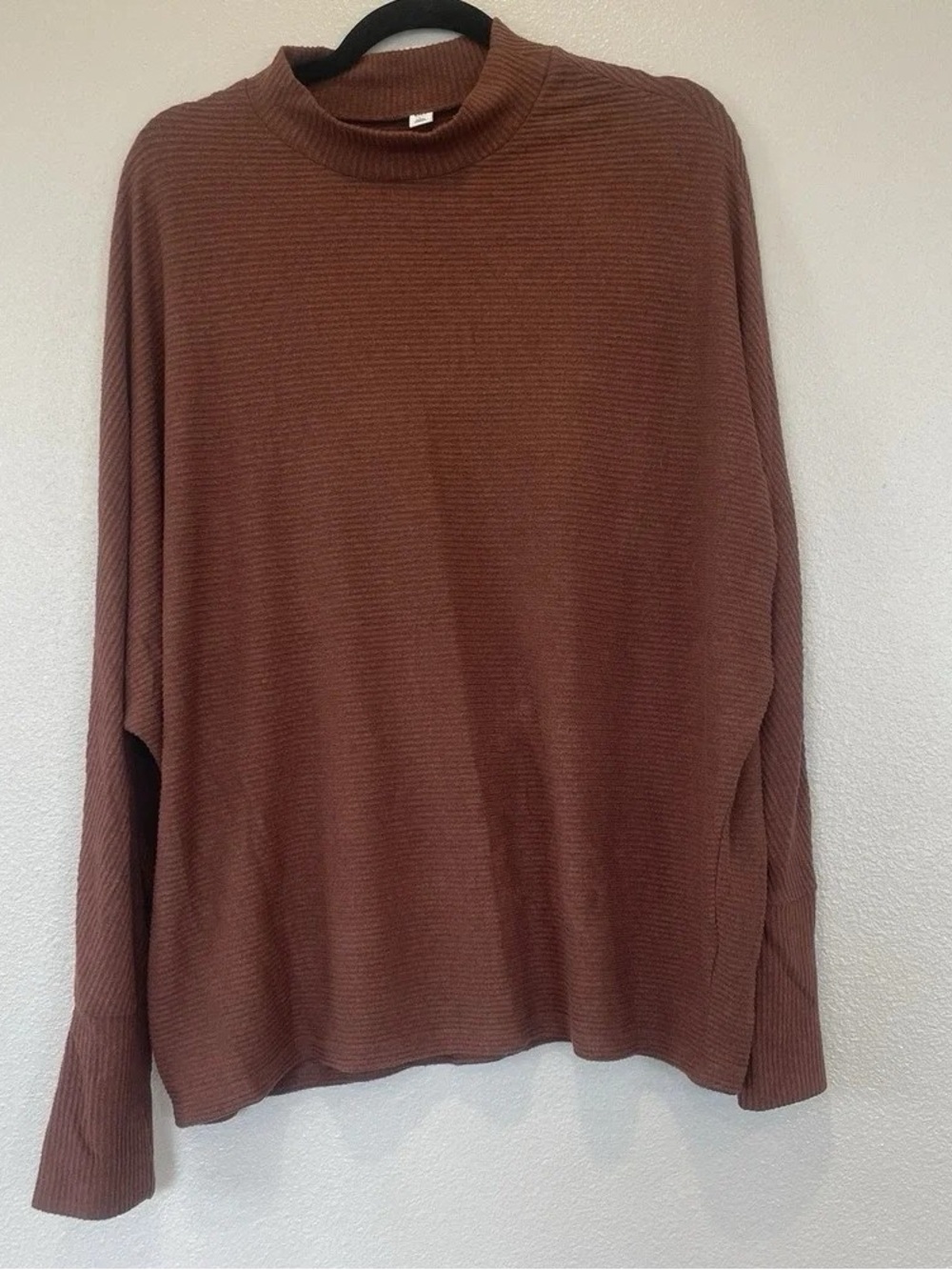 bp Men's Brown Ribbed Crewneck Sweater